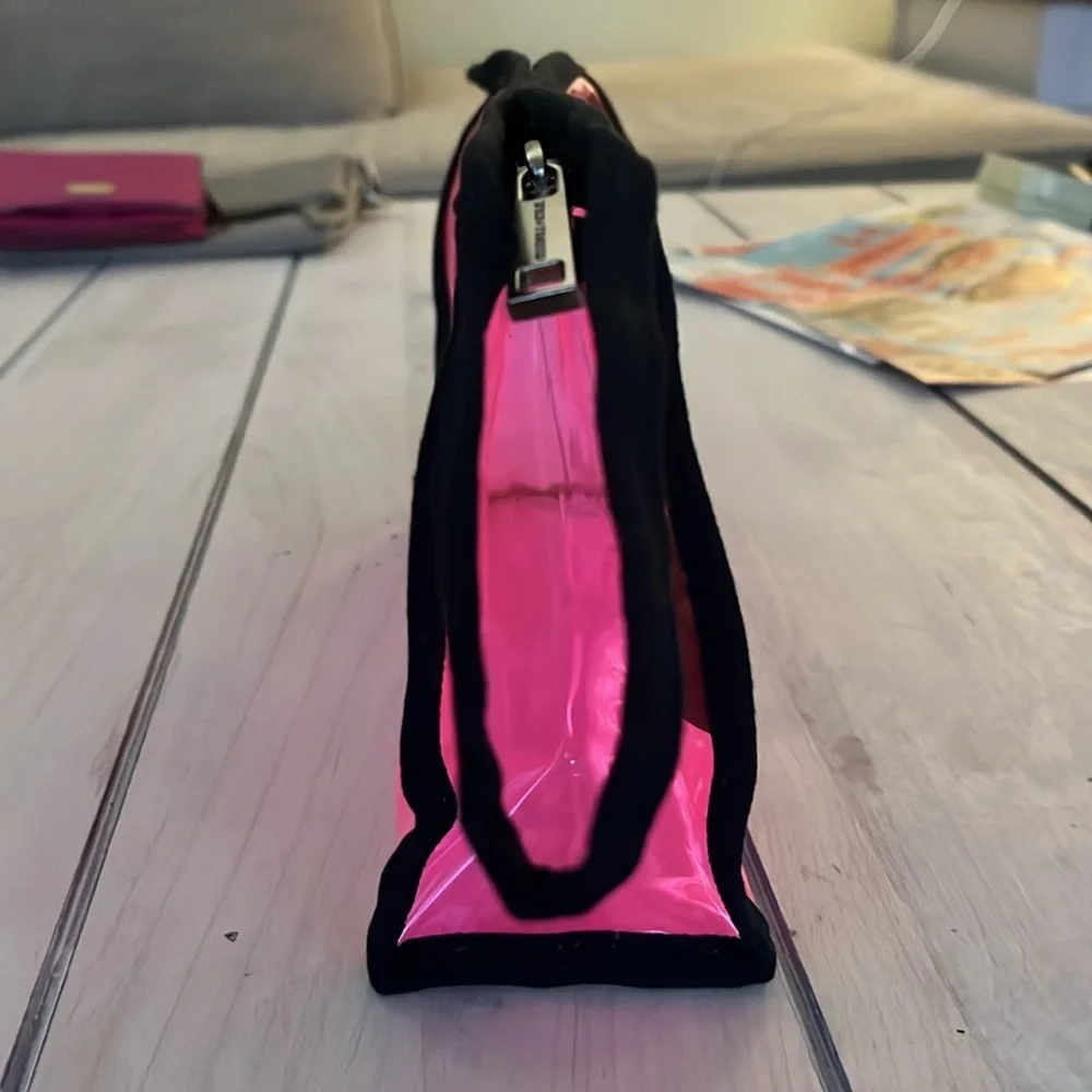 NWOT Kendall & Kyle Translucent Pink Cosmetic Bag